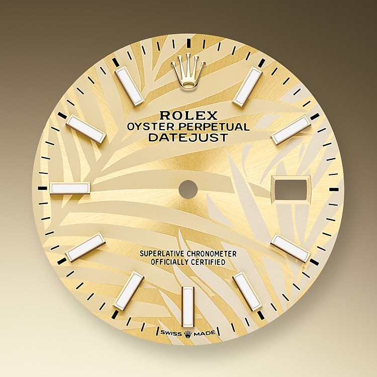 Rolex Datejust | 126233 | Datejust 36 | Coloured dial | Golden dial | The Fluted Bezel | Yellow Rolesor | m126233-0038 | Men Watch | Rolex Official Retailer - Srichai Watch