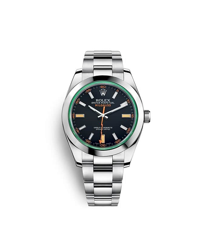 Rolex Milgauss | 116400GV | Milgauss | Dark dial | Green sapphire crystal | Intense black dial and green sapphire glass | Oystersteel | m116400gv-0001 | Men Watch | Rolex Official Retailer - Srichai Watch