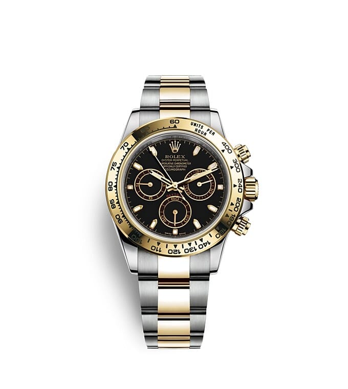 Rolex Cosmograph Daytona | 116503 | Cosmograph Daytona | หน้าปัดสีเข้ม | มาตรวัดความเร็ว | หน้าปัดสีดำ | Yellow Rolesor | m116503-0004 | ชาย Watch | Rolex Official Retailer - Srichai Watch