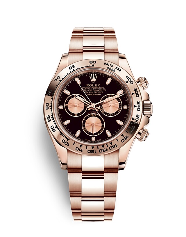 Rolex Cosmograph Daytona | 116505 | Cosmograph Daytona | Dark dial | The tachymetric scale | Black and Pink Dial | 18 ct Everose gold | m116505-0008 | Men Watch | Rolex Official Retailer - Srichai Watch