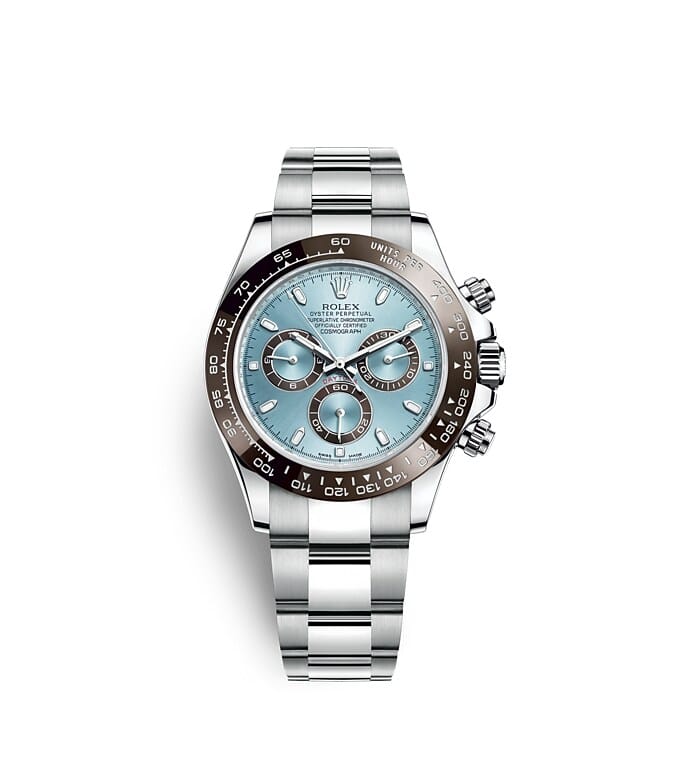 Rolex Cosmograph Daytona | 116506 | Cosmograph Daytona | Coloured dial | Ice-Blue Dial | The tachymetric scale | Platinum | m116506-0001 | Men Watch | Rolex Official Retailer - Srichai Watch
