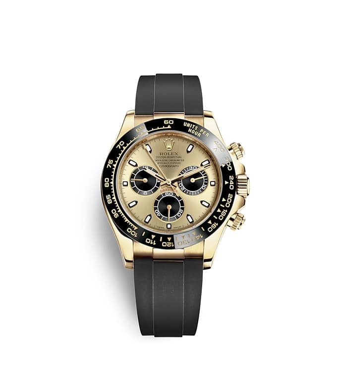 Rolex Cosmograph Daytona | 116518LN | Cosmograph Daytona | Coloured dial | The tachymetric scale | Champagne-colour and Black Dial | 18 ct yellow gold | m116518ln-0048 | Men Watch | Rolex Official Retailer - Srichai Watch