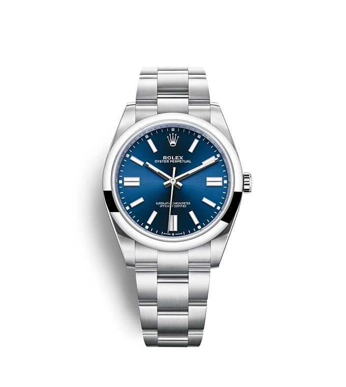 Rolex Oyster Perpetual | 124300 | Oyster Perpetual 41 | หน้าปัดสี | หน้าปัดสีน้ำเงินสว่าง | Oystersteel | สายนาฬิกา Oyster | m124300-0003 | ชาย Watch | Rolex Official Retailer - Srichai Watch
