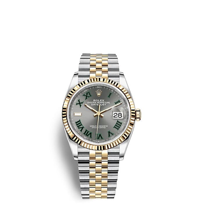 Rolex Datejust | 126233 | Datejust 36 | Dark dial | Slate Dial | The Fluted Bezel | Yellow Rolesor | m126233-0035 | Men Watch | Rolex Official Retailer - Srichai Watch