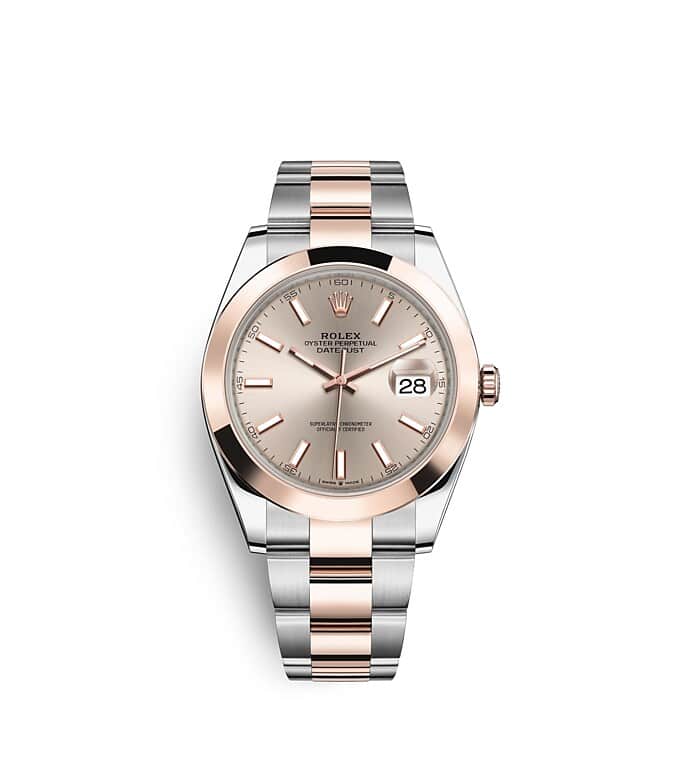 Rolex Datejust | 126301 | Datejust 41 | Light dial | Sundust Dial | Everose Rolesor | The Oyster bracelet | m126301-0009 | Men Watch | Rolex Official Retailer - Srichai Watch