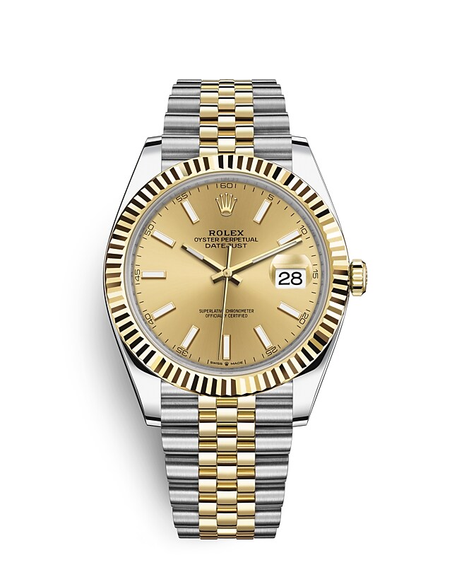 Rolex Datejust | 126333 | Datejust 41 | Coloured dial | The Fluted Bezel | Champagne-colour dial | Yellow Rolesor | m126333-0010 | Men Watch | Rolex Official Retailer - Srichai Watch