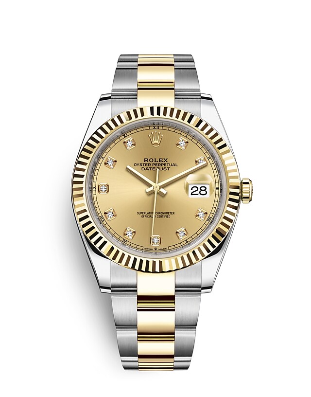 Rolex Datejust | 126333 | Datejust 41 | Coloured dial | Champagne-colour dial | The Fluted Bezel | Yellow Rolesor | m126333-0011 | Men Watch | Rolex Official Retailer - Srichai Watch