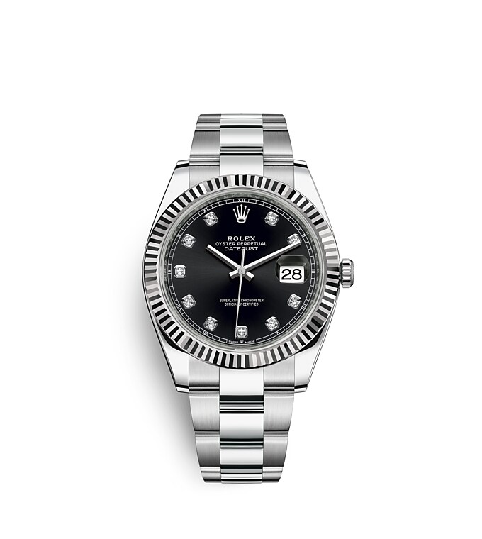 Rolex Datejust | 126334 | Datejust 41 | หน้าปัดสีเข้ม | หน้าปัดสีดำสว่าง | ขอบหน้าปัดแบบเซาะร่อง | White Rolesor | m126334-0011 | ชาย Watch | Rolex Official Retailer - Srichai Watch
