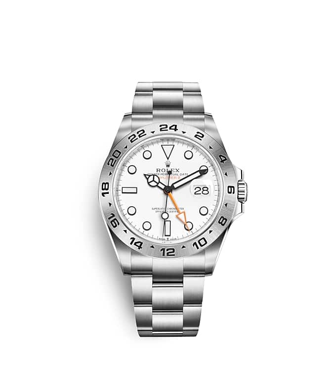 Rolex Explorer | 226570 | Explorer II | หน้าปัดสีอ่อน | ขอบหน้าปัด 24 ชั่วโมง | หน้าปัดสีขาว | Oystersteel | m226570-0001 | ชาย Watch | Rolex Official Retailer - Srichai Watch