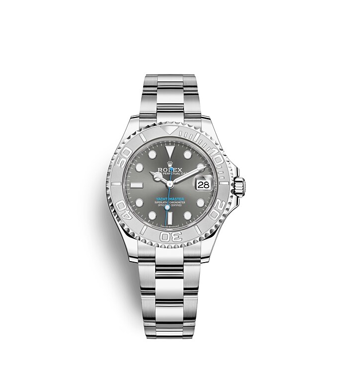 Rolex Yacht-Master | 268622 | Yacht-Master 37 | หน้าปัดสีเข้ม | ขอบหน้าปัดแบบหมุนได้สองทิศทาง | หน้าปัดสีเทาอมน้ำเงิน | Rolesium | m268622-0002 | หญิง Watch | Rolex Official Retailer - Srichai Watch