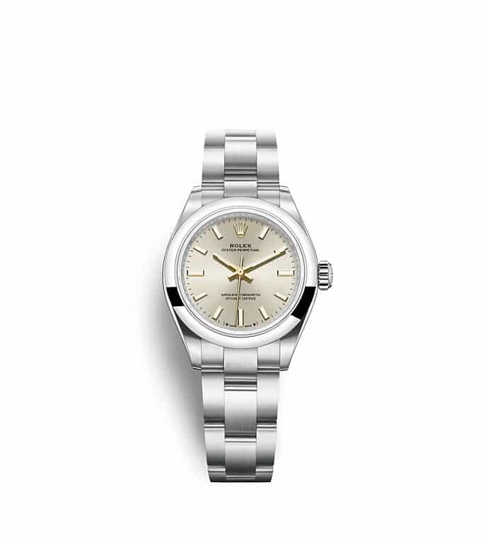 Rolex Oyster Perpetual | 276200 | Oyster Perpetual 28 | หน้าปัดสีอ่อน | หน้าปัดสีเงิน | Oystersteel | สายนาฬิกา Oyster | m276200-0001 | หญิง Watch | Rolex Official Retailer - Srichai Watch