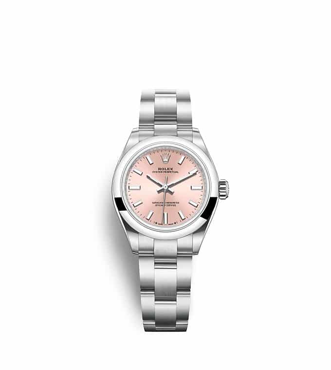 Rolex Oyster Perpetual | 276200 | Oyster Perpetual 28 | Coloured dial | Pink Dial | Oystersteel | The Oyster bracelet | m276200-0004 | Women Watch | Rolex Official Retailer - Srichai Watch