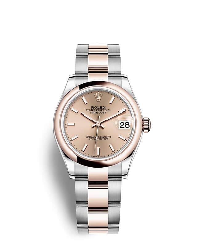 Rolex Datejust | 278241 | Datejust 31 | Coloured dial | Rosé-colour dial | Everose Rolesor | The Oyster bracelet | m278241-0009 | Women Watch | Rolex Official Retailer - Srichai Watch