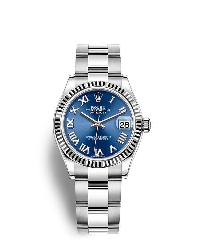 Rolex Datejust | 278274 | Datejust 31 | Coloured dial | Bright blue dial | The Fluted Bezel | White Rolesor | m278274-0033 | Women Watch | Rolex Official Retailer - Srichai Watch