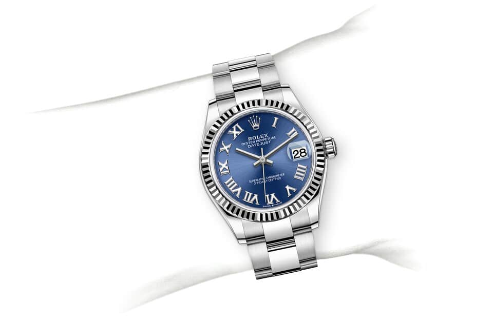 Rolex Datejust | 278274 | Datejust 31 | Coloured dial | Bright blue dial | The Fluted Bezel | White Rolesor | m278274-0033 | Women Watch | Rolex Official Retailer - Srichai Watch