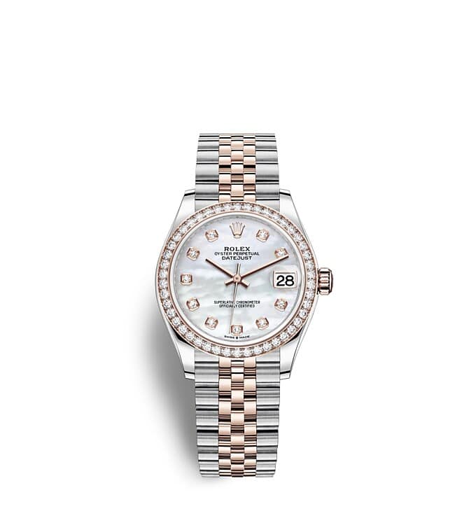 Rolex Datejust | 278381RBR | Datejust 31 | Light dial | Mother-of-Pearl Dial | Diamond-Set Bezel | Everose Rolesor | m278381rbr-0026 | Women Watch | Rolex Official Retailer - Srichai Watch