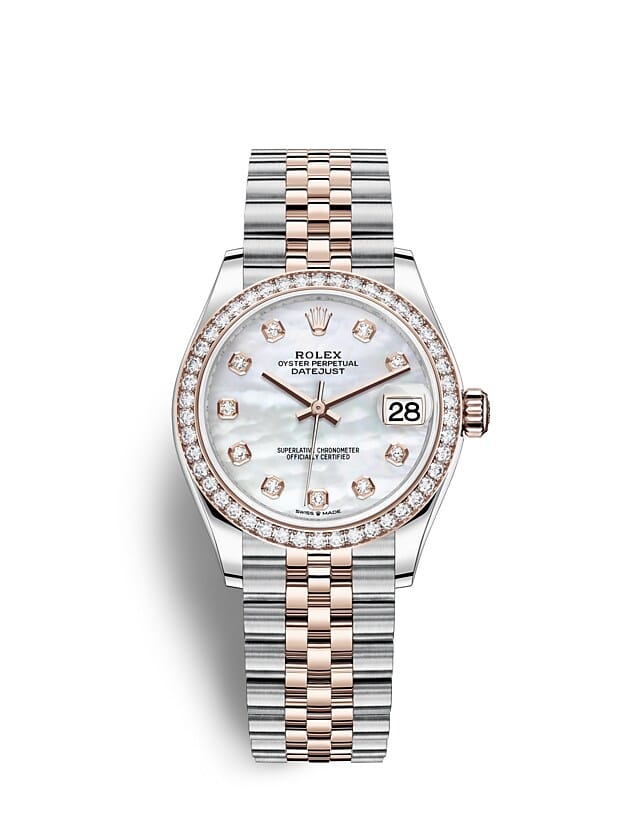 Rolex Datejust | 278381RBR | Datejust 31 | Light dial | Mother-of-Pearl Dial | Diamond-Set Bezel | Everose Rolesor | m278381rbr-0026 | Women Watch | Rolex Official Retailer - Srichai Watch
