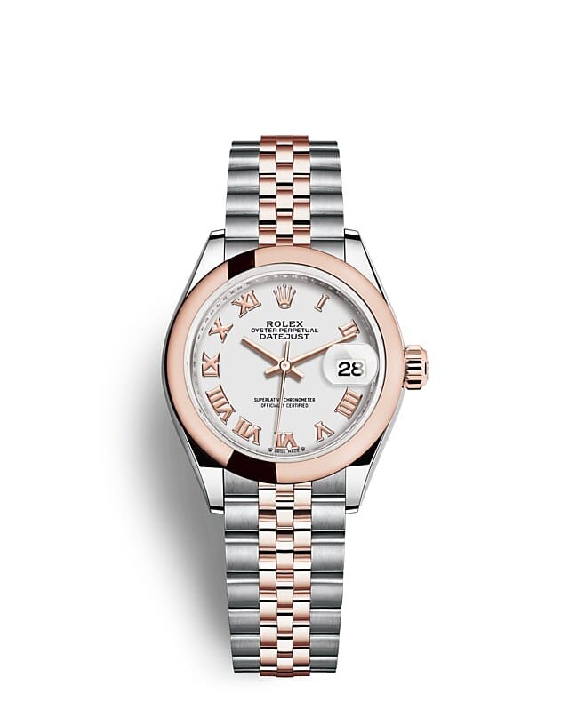 Rolex Lady-Datejust | 279161 | Lady-Datejust | Light dial | White dial | Everose Rolesor | The Jubilee bracelet | m279161-0021 | Women Watch | Rolex Official Retailer - Srichai Watch