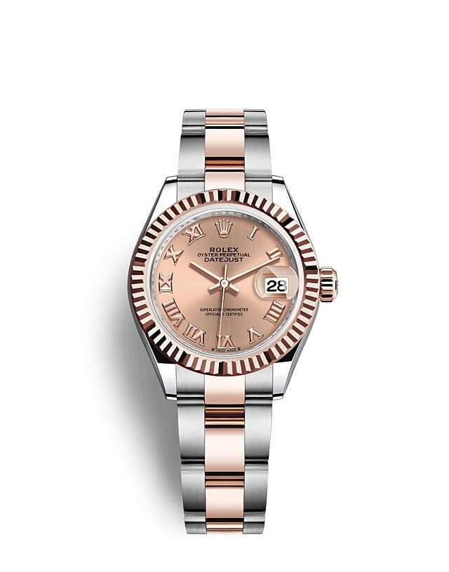 Rolex Lady-Datejust | 279171 | Lady-Datejust | Coloured dial | Rosé-colour dial | The Fluted Bezel | Everose Rolesor | m279171-0026 | Women Watch | Rolex Official Retailer - Srichai Watch