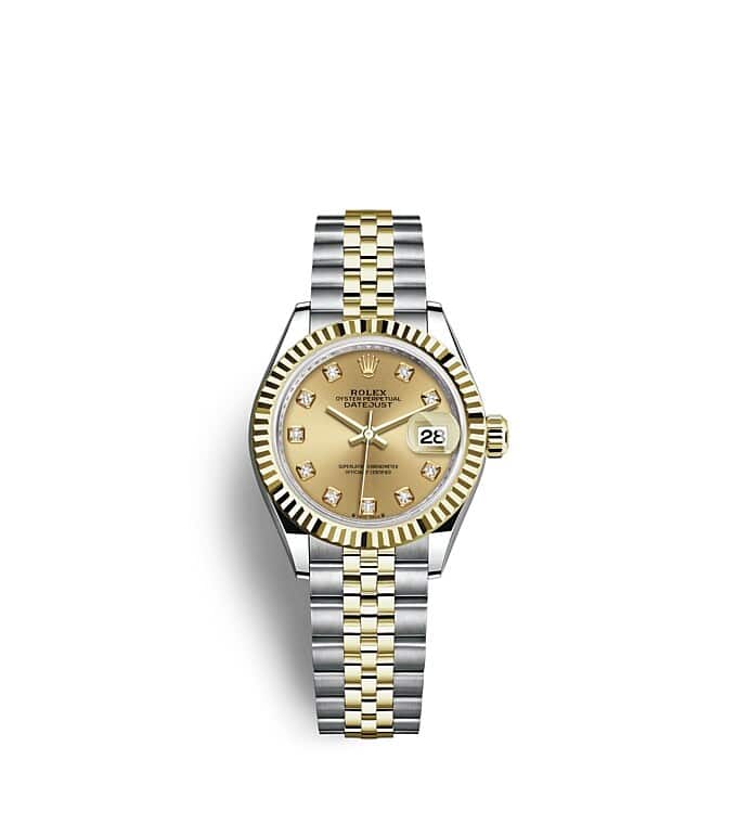 Rolex Lady-Datejust | 279173 | Lady-Datejust | Coloured dial | Champagne-colour dial | The Fluted Bezel | Yellow Rolesor | m279173-0011 | Women Watch | Rolex Official Retailer - Srichai Watch