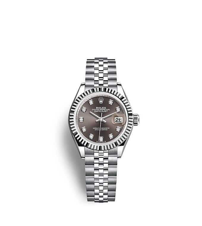 Rolex Lady-Datejust | 279174 | Lady-Datejust | Dark dial | Dark Grey Dial | The Fluted Bezel | White Rolesor | m279174-0015 | Women Watch | Rolex Official Retailer - Srichai Watch