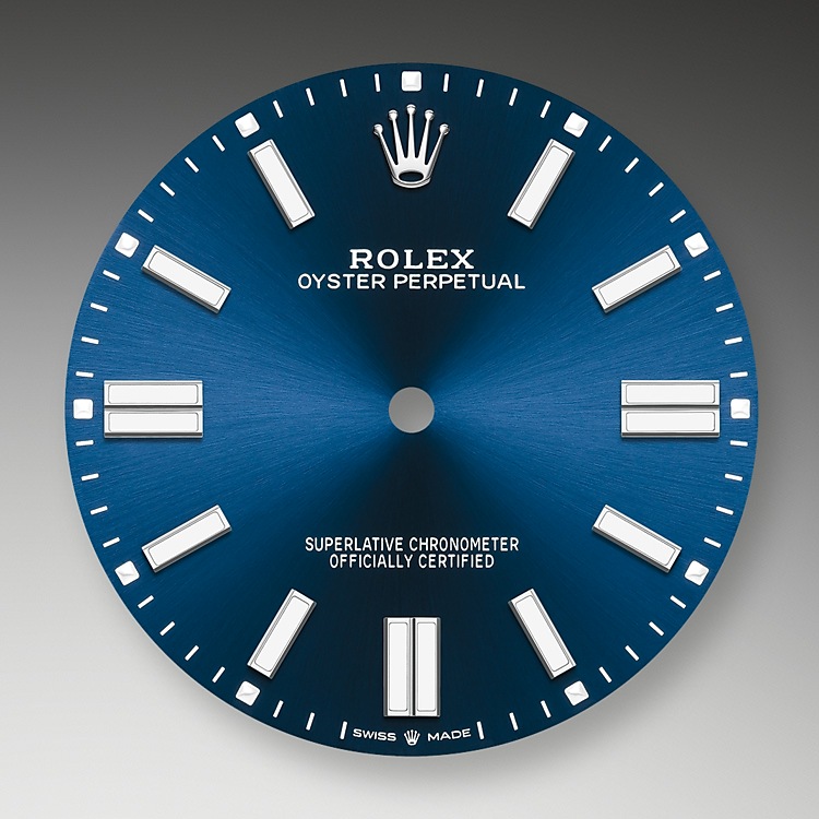 Rolex Oyster Perpetual | 124300 | Oyster Perpetual 41 | Coloured dial | Bright blue dial | Oystersteel | The Oyster bracelet | m124300-0003 | Men Watch | Rolex Official Retailer - Srichai Watch