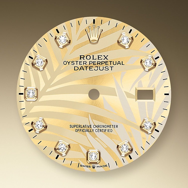 Rolex Datejust | 126233 | Datejust 36 | Coloured dial | Golden dial | The Fluted Bezel | Yellow Rolesor | m126233-0043 | Men Watch | Rolex Official Retailer - Srichai Watch