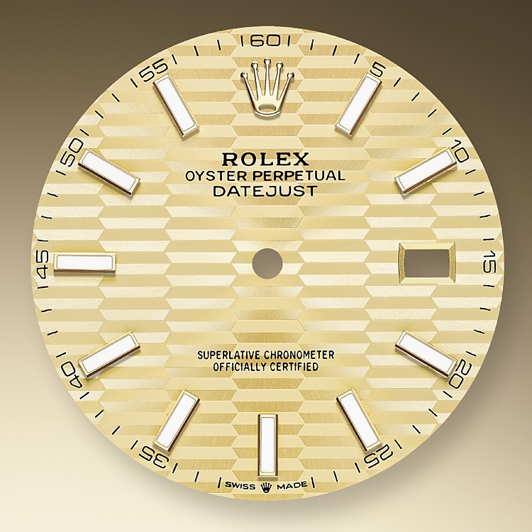 Rolex Datejust | 126333 | Datejust 41 | Coloured dial | Golden dial | The Fluted Bezel | Yellow Rolesor | m126333-0022 | Men Watch | Rolex Official Retailer - Srichai Watch