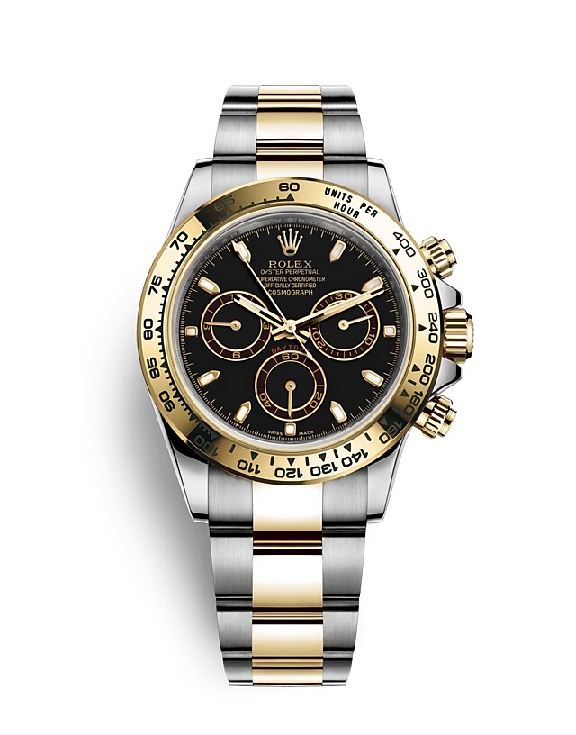Rolex Cosmograph Daytona | 116503 | Cosmograph Daytona | หน้าปัดสีเข้ม | มาตรวัดความเร็ว | หน้าปัดสีดำ | Yellow Rolesor | m116503-0004 | ชาย Watch | Rolex Official Retailer - Srichai Watch