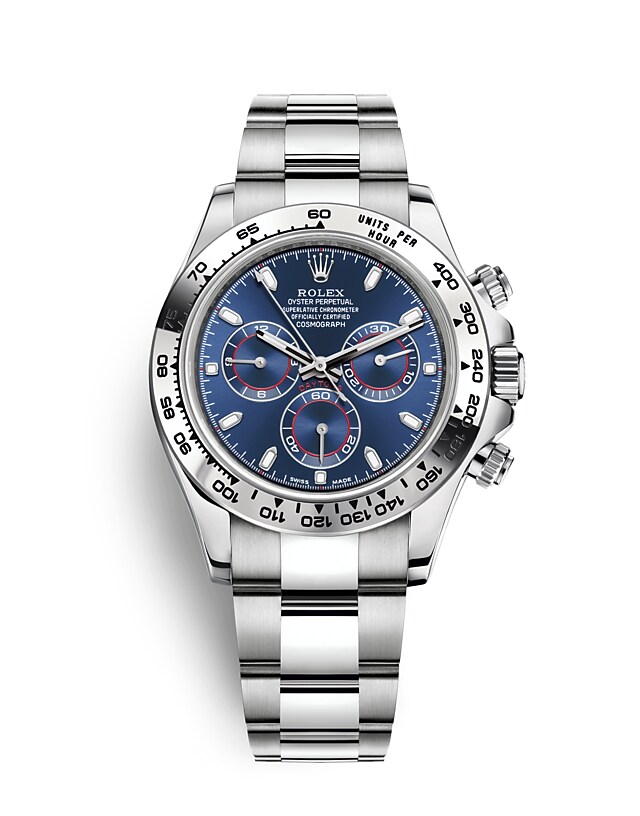 Rolex Cosmograph Daytona | 116509 | Cosmograph Daytona | หน้าปัดสี | มาตรวัดความเร็ว | หน้าปัดสีน้ำเงินสว่าง | ทองคำขาว 18 กะรัต | m116509-0071 | ชาย Watch | Rolex Official Retailer - Srichai Watch