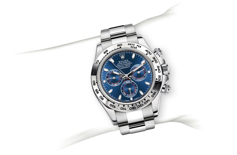 Rolex Cosmograph Daytona | 116509 | Cosmograph Daytona | Coloured dial | The tachymetric scale | Bright blue dial | 18 ct white gold | m116509-0071 | Men Watch | Rolex Official Retailer - Srichai Watch