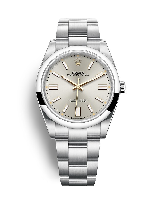 Rolex Oyster Perpetual | 124300 | Oyster Perpetual 41 | Light dial | Silver dial | Oystersteel | The Oyster bracelet | m124300-0001 | Men Watch | Rolex Official Retailer - Srichai Watch