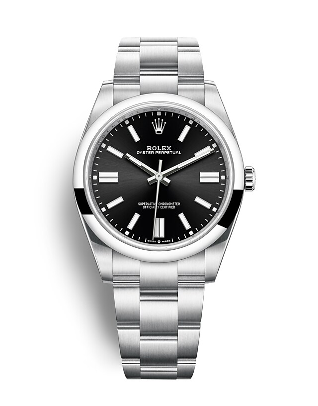 Rolex Oyster Perpetual | 124300 | Oyster Perpetual 41 | Dark dial | Bright black dial | Oystersteel | The Oyster bracelet | m124300-0002 | Men Watch | Rolex Official Retailer - Srichai Watch