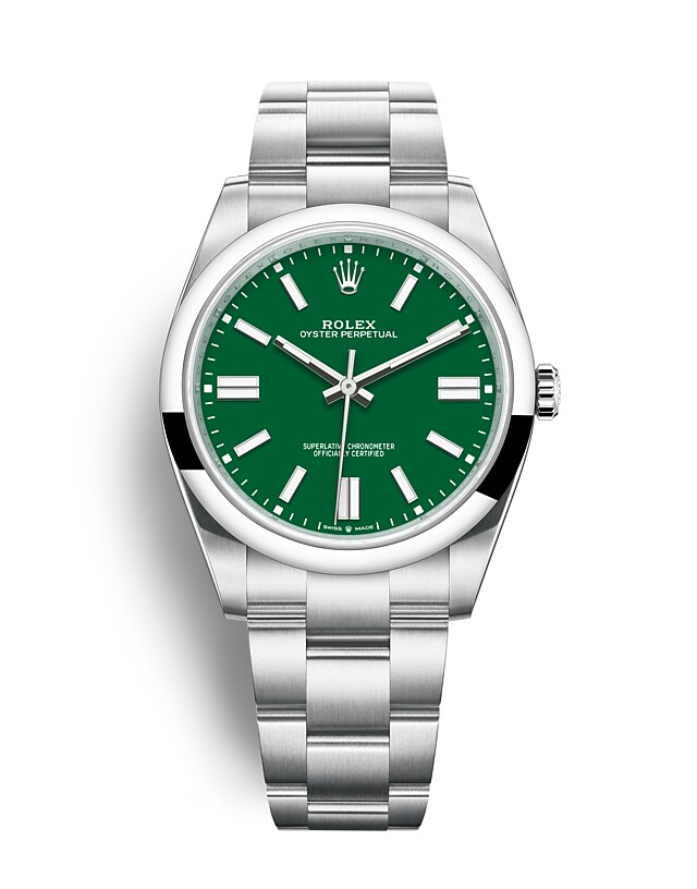 Rolex Oyster Perpetual | 124300 | Oyster Perpetual 41 | หน้าปัดสี | หน้าปัดสีเขียว | Oystersteel | สายนาฬิกา Oyster | m124300-0005 | ชาย Watch | Rolex Official Retailer - Srichai Watch