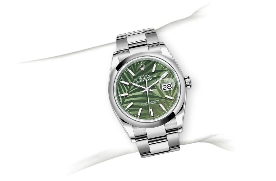 Rolex Datejust | 126200 | Datejust 36 | Coloured dial | Olive-Green Dial | Oystersteel | The Oyster bracelet | m126200-0020 | Men Watch | Rolex Official Retailer - Srichai Watch