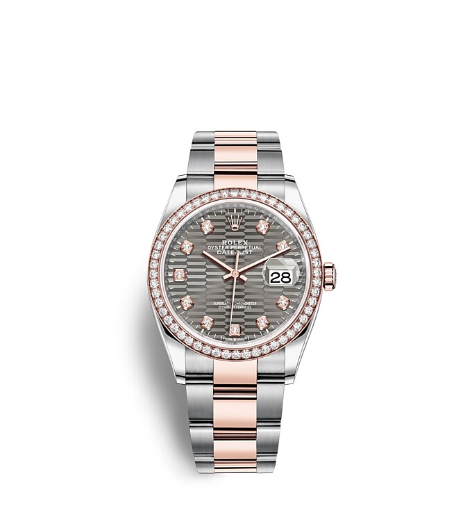 Rolex Datejust | 126281RBR | Datejust 36 | Dark dial | Slate Dial | Diamond-Set Bezel | Everose Rolesor | m126281rbr-0030 | Men Watch | Rolex Official Retailer - Srichai Watch