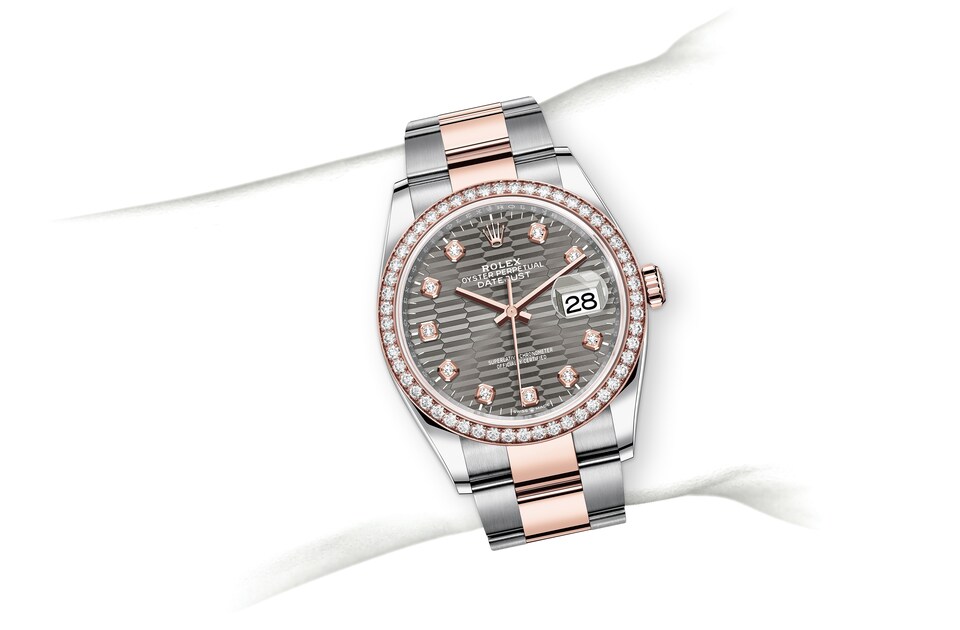 Rolex Datejust | 126281RBR | Datejust 36 | Dark dial | Slate Dial | Diamond-Set Bezel | Everose Rolesor | m126281rbr-0030 | Men Watch | Rolex Official Retailer - Srichai Watch
