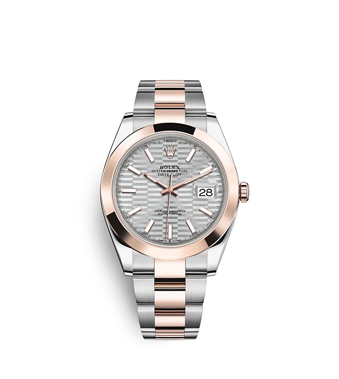 Rolex Datejust | 126301 | Datejust 41 | Light dial | Silver dial | Everose Rolesor | The Oyster bracelet | m126301-0017 | Men Watch | Rolex Official Retailer - Srichai Watch