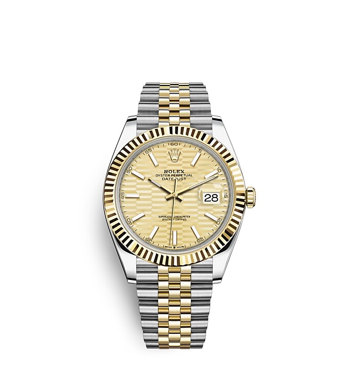 Rolex Datejust | 126333 | Datejust 41 | Coloured dial | Golden dial | The Fluted Bezel | Yellow Rolesor | m126333-0022 | Men Watch | Rolex Official Retailer - Srichai Watch