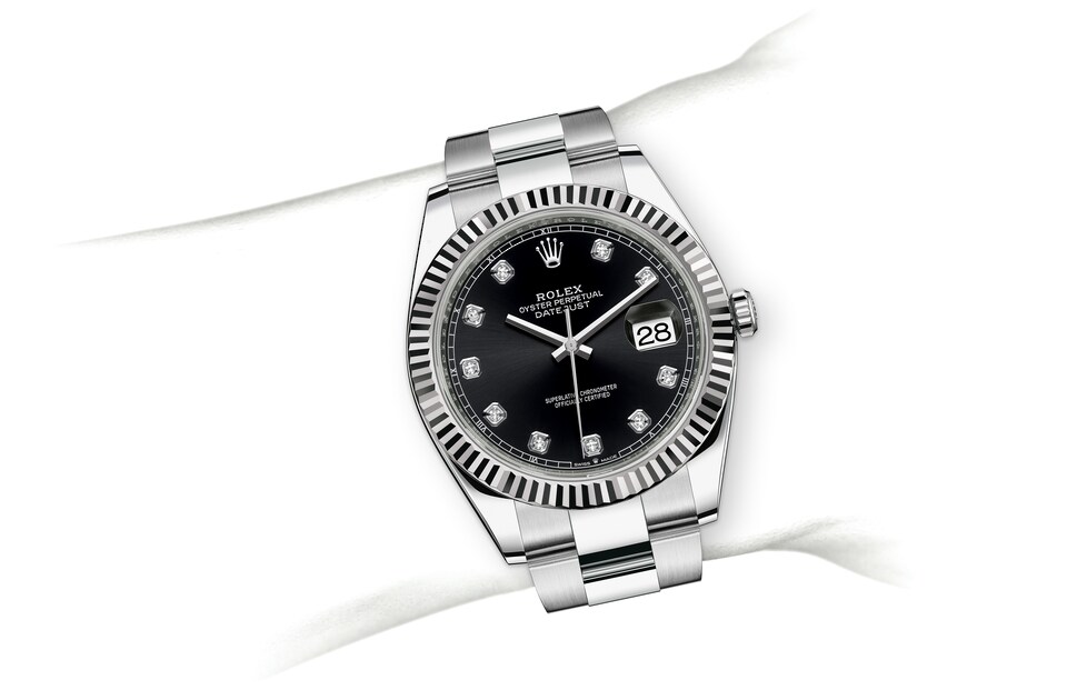 Rolex Datejust | 126334 | Datejust 41 | Dark dial | Bright black dial | The Fluted Bezel | White Rolesor | m126334-0011 | Men Watch | Rolex Official Retailer - Srichai Watch