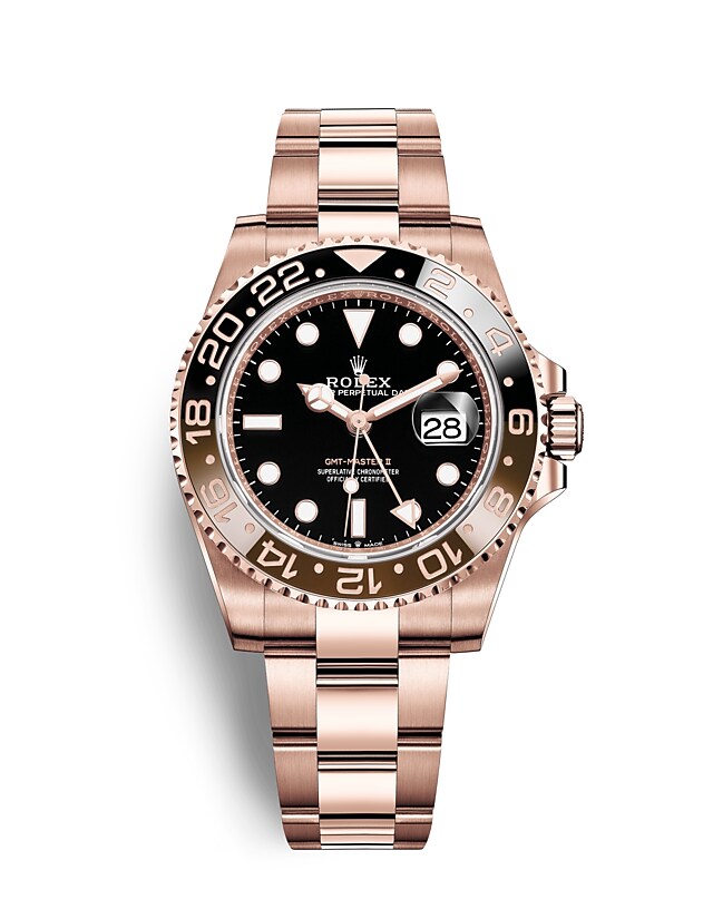 Rolex GMT-Master II | 126715CHNR | GMT-Master II | หน้าปัดสีเข้ม | ขอบหน้าปัดแสดงเวลา 24 ชั่วโมงแบบหมุนได้ | หน้าปัดสีดำ | เอเวอร์โรสโกลด์ 18 กะรัต | m126715chnr-0001 | ชาย Watch | Rolex Official Retailer - Srichai Watch