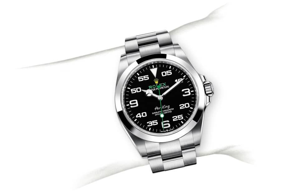 Rolex Air-King | 126900 | Air-King | หน้าปัดสีเข้ม | หน้าปัดสีดำ | Oystersteel | สายนาฬิกา Oyster | m126900-0001 | ชาย Watch | Rolex Official Retailer - Srichai Watch