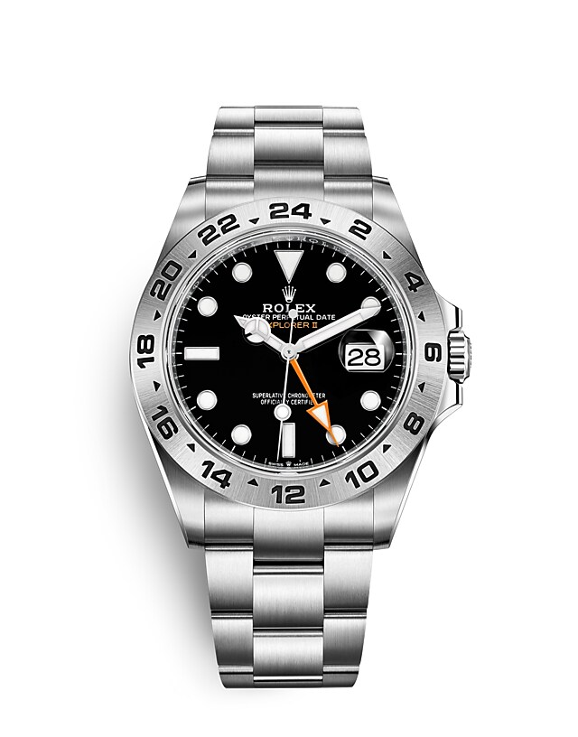 Rolex Explorer | 226570 | Explorer II | หน้าปัดสีเข้ม | ขอบหน้าปัด 24 ชั่วโมง | หน้าปัดสีดำ | Oystersteel | m226570-0002 | ชาย Watch | Rolex Official Retailer - Srichai Watch