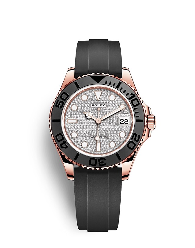 Rolex Yacht-Master | 268655 | Yacht-Master 37 | หน้าปัดประดับอัญมณี | หน้าปัดประดับเพชร | ขอบหน้าปัดแบบหมุนได้สองทิศทาง | เอเวอร์โรสโกลด์ 18 กะรัต | m268655-0019 | หญิง Watch | Rolex Official Retailer - Srichai Watch