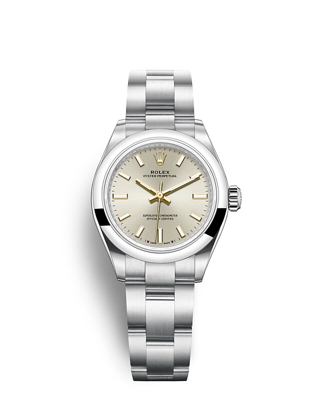Rolex Oyster Perpetual | 276200 | Oyster Perpetual 28 | Light dial | Silver dial | Oystersteel | The Oyster bracelet | m276200-0001 | Women Watch | Rolex Official Retailer - Srichai Watch