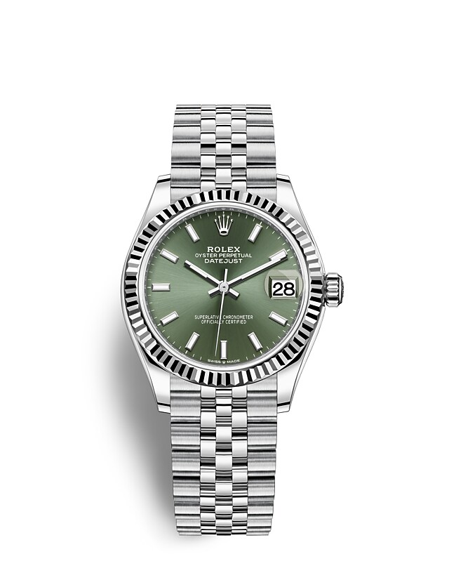 Rolex Datejust | 278274 | Datejust 31 | หน้าปัดสี | หน้าปัดสีเขียวมิ้นต์ | ขอบหน้าปัดแบบเซาะร่อง | White Rolesor | m278274-0018 | หญิง Watch | Rolex Official Retailer - Srichai Watch