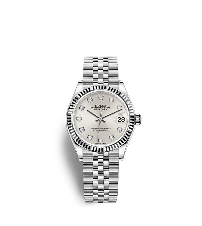 Rolex Datejust | 278274 | Datejust 31 | หน้าปัดประดับอัญมณี | หน้าปัดสีเงิน | ขอบหน้าปัดแบบเซาะร่อง | White Rolesor | m278274-0030 | หญิง Watch | Rolex Official Retailer - Srichai Watch