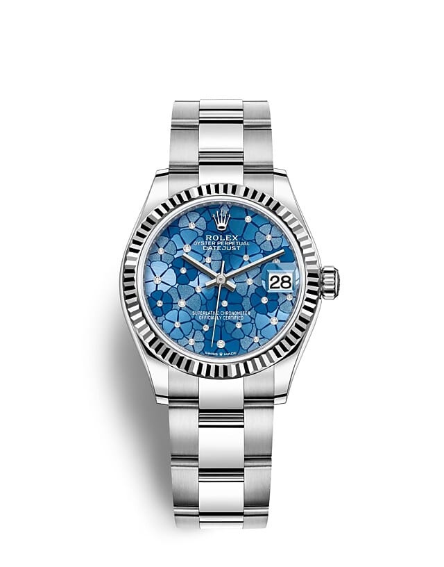 Rolex Datejust | 278274 | Datejust 31 | หน้าปัดสี | หน้าปัดสีฟ้าอัซซูร์โร | ขอบหน้าปัดแบบเซาะร่อง | White Rolesor | m278274-0035 | หญิง Watch | Rolex Official Retailer - Srichai Watch
