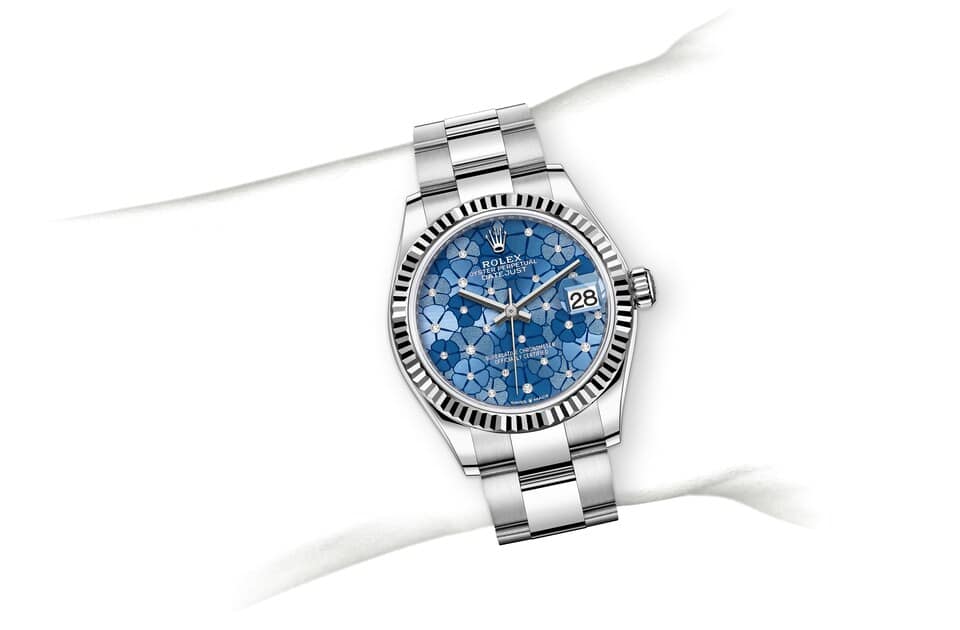 Rolex Datejust | 278274 | Datejust 31 | Coloured dial | Azzurro-blue dial | The Fluted Bezel | White Rolesor | m278274-0035 | Women Watch | Rolex Official Retailer - Srichai Watch