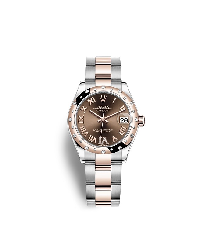 Rolex Datejust | 278341RBR | Datejust 31 | Coloured dial | Chocolate Dial | Diamond-Set Bezel | Everose Rolesor | m278341rbr-0003 | Women Watch | Rolex Official Retailer - Srichai Watch